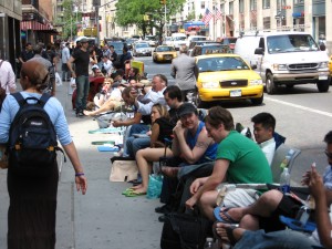 Image of people waiting in line